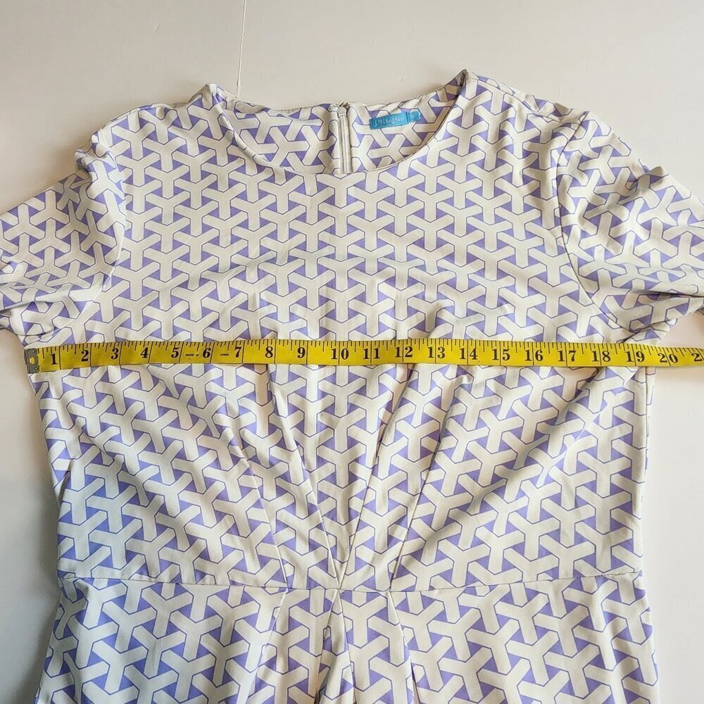 J.Mclaughlin dress sz XL women white geometric pattern Catalina fabric - Picture 9 of 13